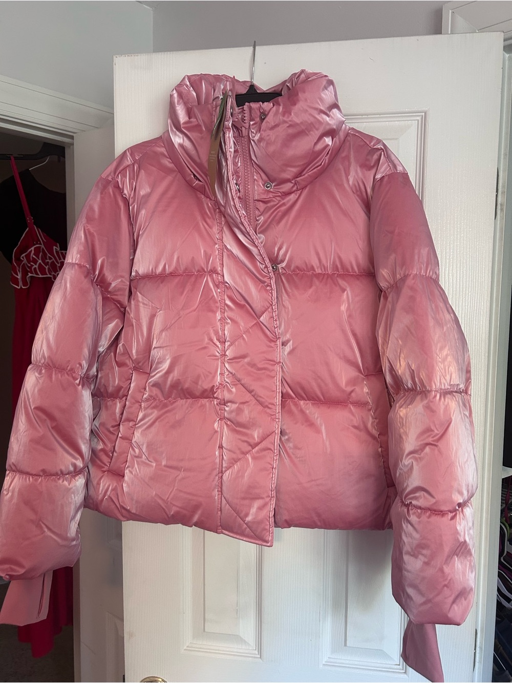 GAP Glossy Pink Puffer Jacket
